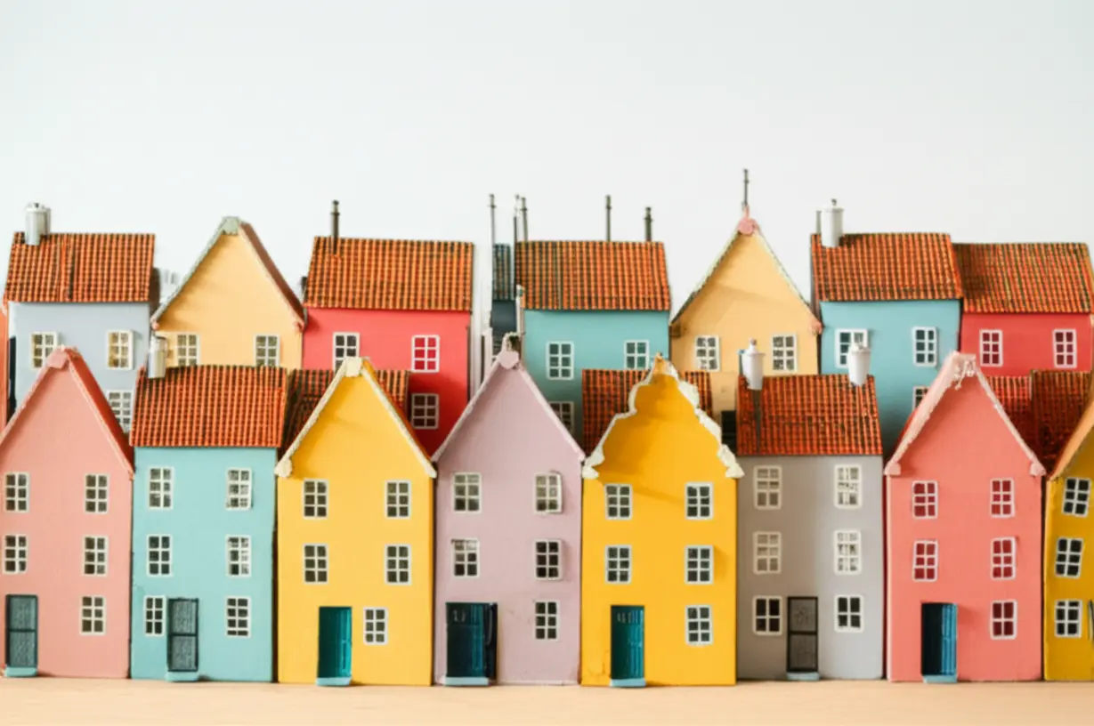 오래된-작은-집들이-새롭고-귀여운-아파트-단지로-변하는-모습.-정부의-재개발-재건축-규제-개선을-통한-정비사업-활성화를-상징합니다.