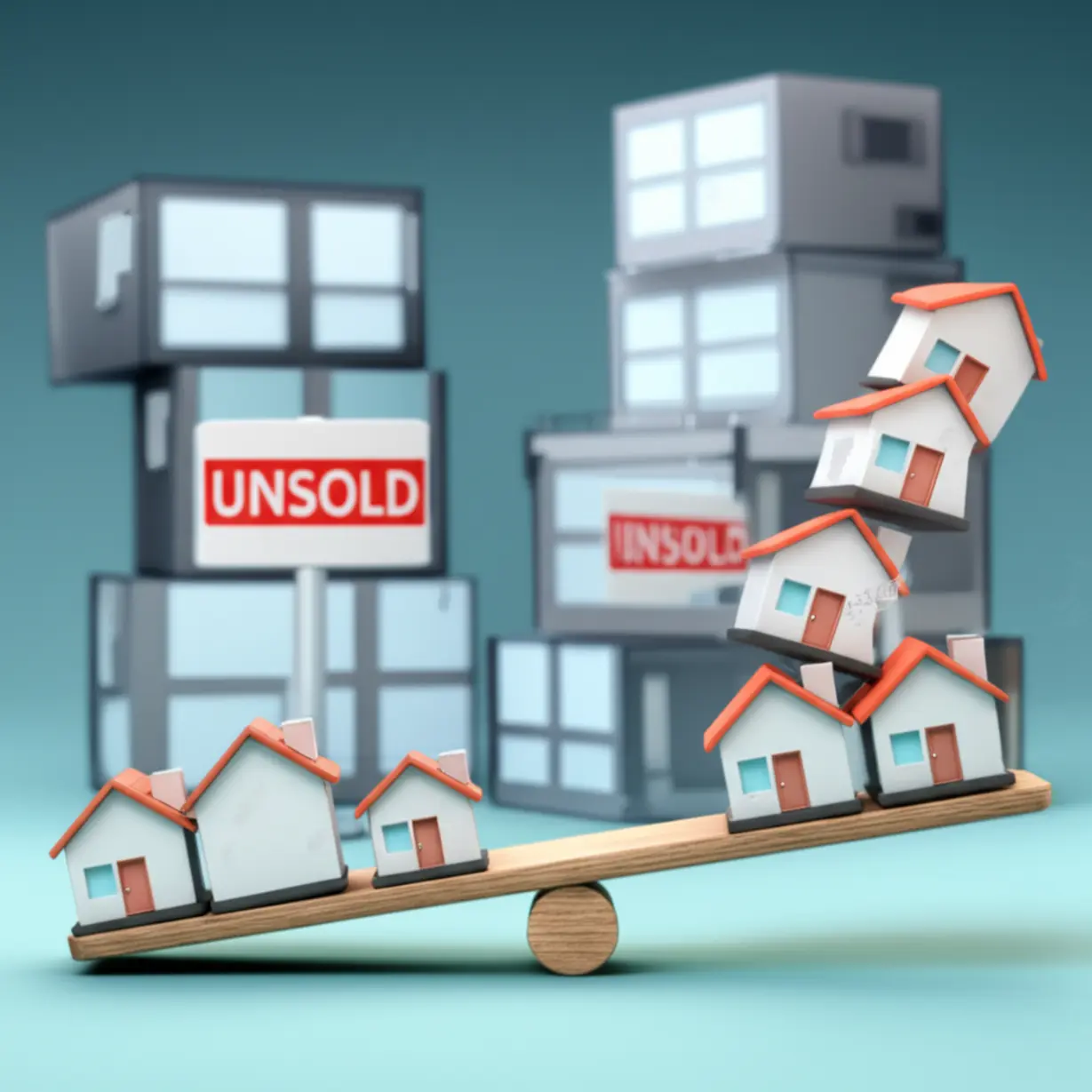 전월세-가격-상승으로-어려움을-겪는-무주택자들을-상징하는-3D-작은-집들.-임대-공급-부족과-미분양-주택-문제를-동시에-보여주며-주택-시장의-불균형을-나타냅니다.