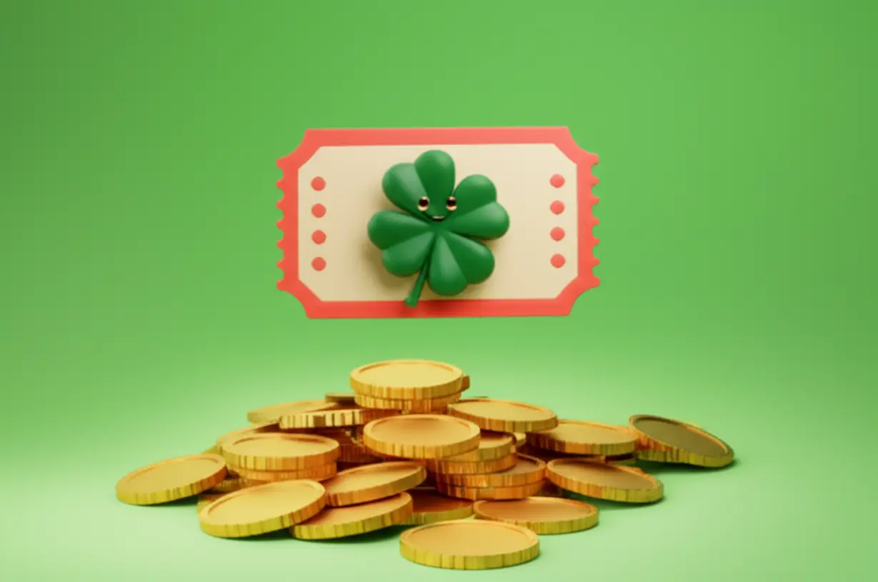 행운의-네잎클로버와-복권을-묘사한-귀여운-3D-이미지.-상생소비복권-자동-응모로-받을-수-있는-추가-혜택과-행운을-나타냅니다.