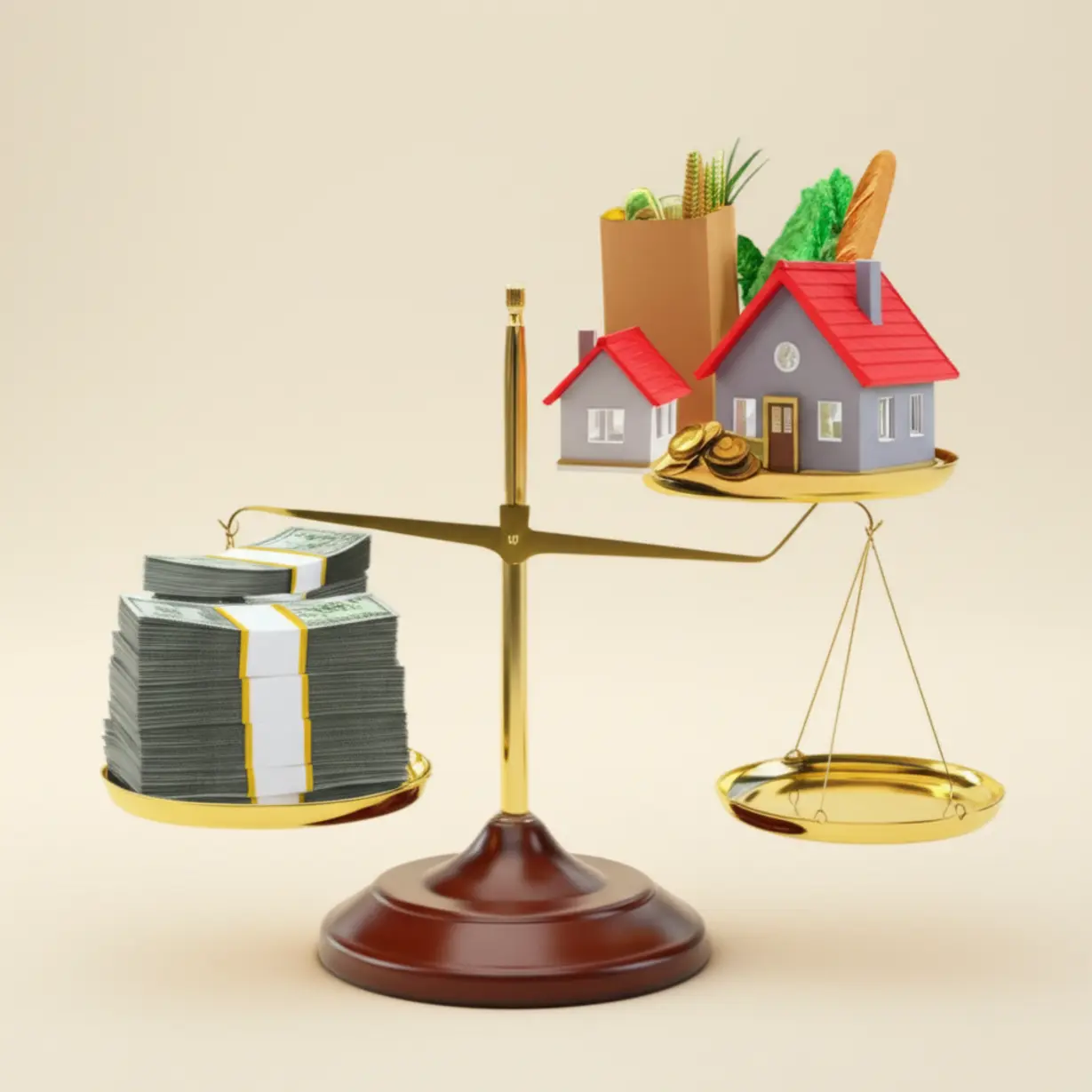 저축과-소비의-균형을-보여주는-3D-저울-이미지.-상위-1%-부자들이-소비보다-저축에-더-많은-비중을-두는-현명한-습관을-상징합니다.