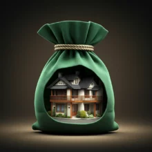 아파트-집값-하락-시에도-안정적인-내집마련의-중요성을-상징하는-아파트와-현금-가방-이미지.-무주택자도-안심하고-집을-살-수-있는-현명한-선택을-보여줍니다.