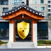 안전하게-보호받는-전셋집-이미지.-튼튼한-방패나-자물쇠가-달린-귀여운-아파트나-한옥이-보증금-보호를-상징하며,-전세사기-예방에-대한-중요한-정보를-전달합니다.-임차인-대항력의-중요성을-시각적으로-표현합니다.