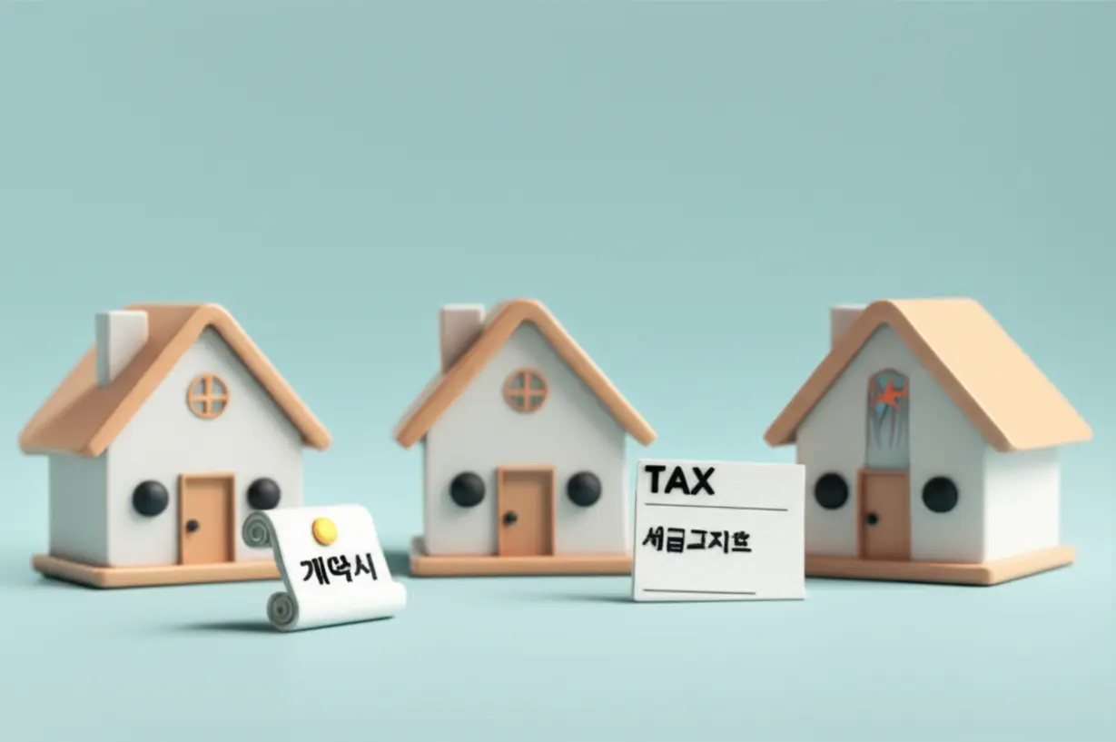 부동산-세금-종류인-취득세,-종합부동산세,-양도소득세를-각각-상징하는-아기자기한-3D-아이콘-이미지.-각-세금의-특징과-예상되는-변화를-시각적으로-보여줍니다.