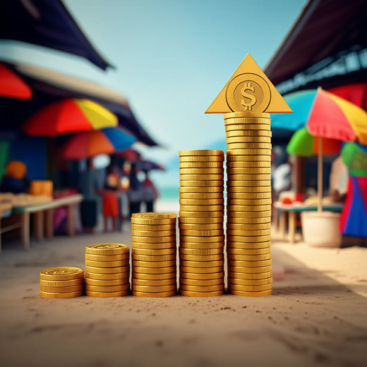 태국-경제-성장-그래프가-코인으로-표현되고,-활기찬-태국-시장-풍경이-담긴-모습