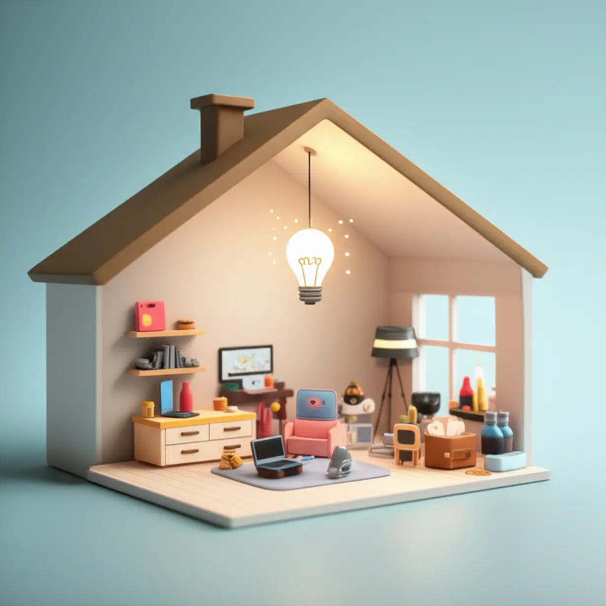 아늑한-집-안-풍경과-노트북,-동전-지갑,-화장품들이-보이는-귀여운-3D-그림.-똑똑하게-돈-버는-꿀팁과-추천-대상을-한눈에-보여줍니다.