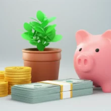 반짝이는-금화와-돈나무,-저축-통장을-상징하는-귀여운-3D-저금통이-놓여-있는-모습.-대한민국-상위-1%-부자들의-자산-관리와-현명한-재테크-습관을-상징합니다.