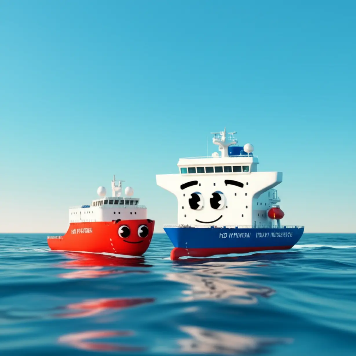 HD현대중공업과-HD미포조선-합병으로-더-튼튼해지는-조선업-시너지를-나타내는-귀여운-3D-배-이미지입니다.-기업가치-상승과-경쟁력-강화를-상징합니다.