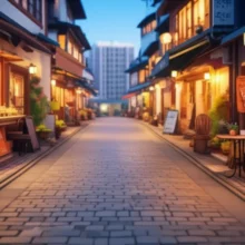 활기찬-골목상권과-아기자기한-상점들이-어우러진-3D-일러스트.-상가-투자,-공실률-문제-속에서-새로운-기회를-상징하는-이미지.-따뜻한-조명과-푸른-식물이-돋보이는-장면.