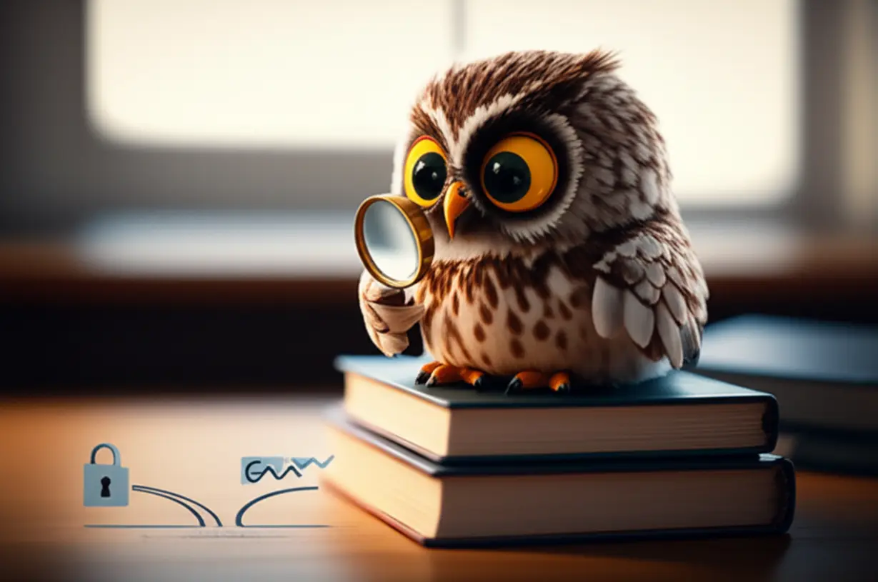 현명한-부엉이-캐릭터가-여러-책-위에-앉아-두-갈래-길을-신중하게-살펴보는-3D-이미지.-주택담보대출-선택-시-고정금리와-변동금리-중-나에게-맞는-것을-현명하게-고르는-과정을-상징합니다.