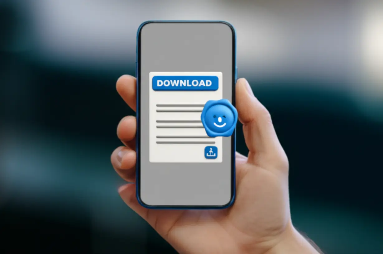 정부24를-통해-지방세완납증명서를-스마트폰으로-손쉽게-발급받는-과정을-보여주는-귀여운-스마트폰-화면과-도장-아이콘입니다.