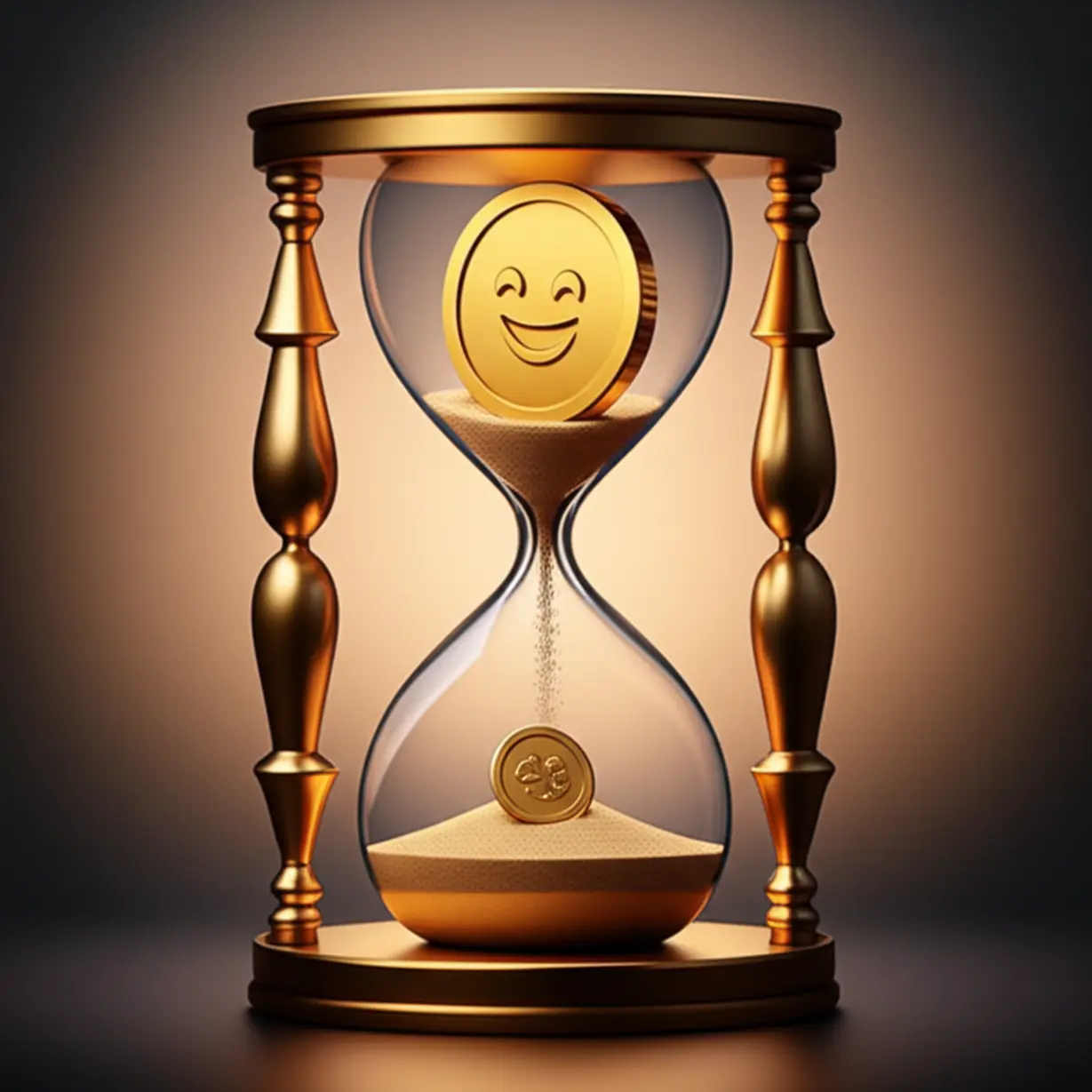 금값-김치프리미엄이-일시적임을-보여주는-모래시계와-금화.-시간이-흐르면서-국내-금값이-국제-금시세와-비슷해질-수-있음을-나타냅니다.