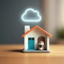 카카오뱅크-아낌e-보금자리론을-비대면으로-간편하게-신청하여-내-집-마련의-꿈을-이루는-모습을-표현한-귀여운-3D-수달-캐릭터와-아담한-주택,-스마트폰-아이콘-이미지.