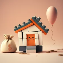 실직-중산층-위기-상징하는-흔들리는-집-블록-모형,-경제-불안-시각화