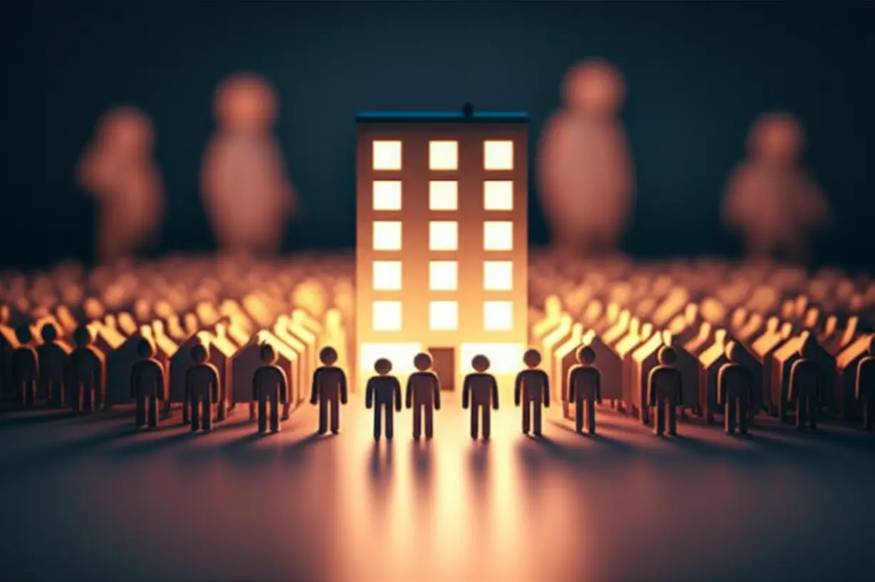 수많은-작은-집-아이콘들이-줄을-서서-하나의-아파트-건물을-향해-몰려가는-모습.-청약-과열-현상과-그로-인해-발생할-수-있는-여러-문제점들을-시각적으로-보여줍니다.