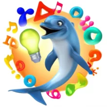 돌고래유괴단의-혁신적인-광고-전략을-상징하는-귀엽고-창의적인-3D-돌고래-캐릭터가-아이디어-전구를-들고-다양한-광고-요소를-즐겁게-표현하는-모습,-새로운-마케팅-시대를-보여줍니다.