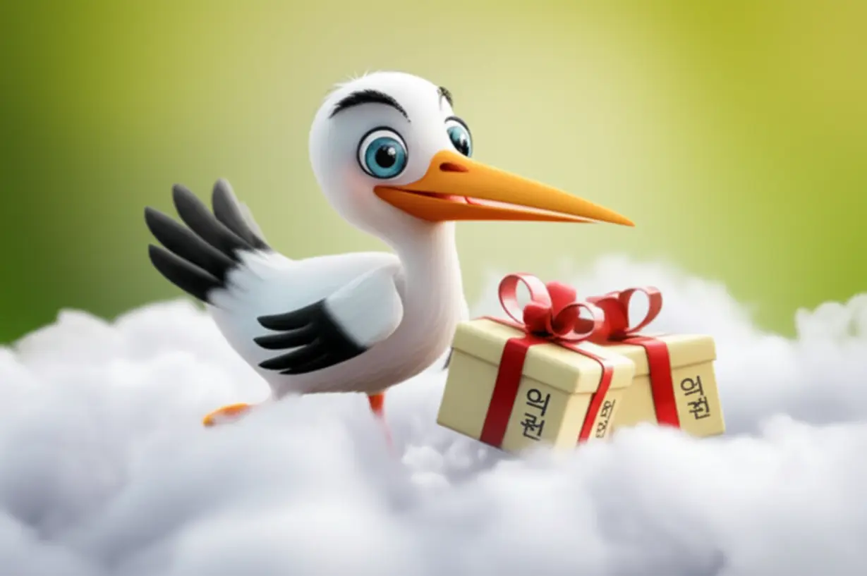 출산-장려-증여-혜택을-상징하는-두-개의-선물-상자와-아기-새-이미지.-2억-원-세금-없는-증여-공식을-보여줍니다.