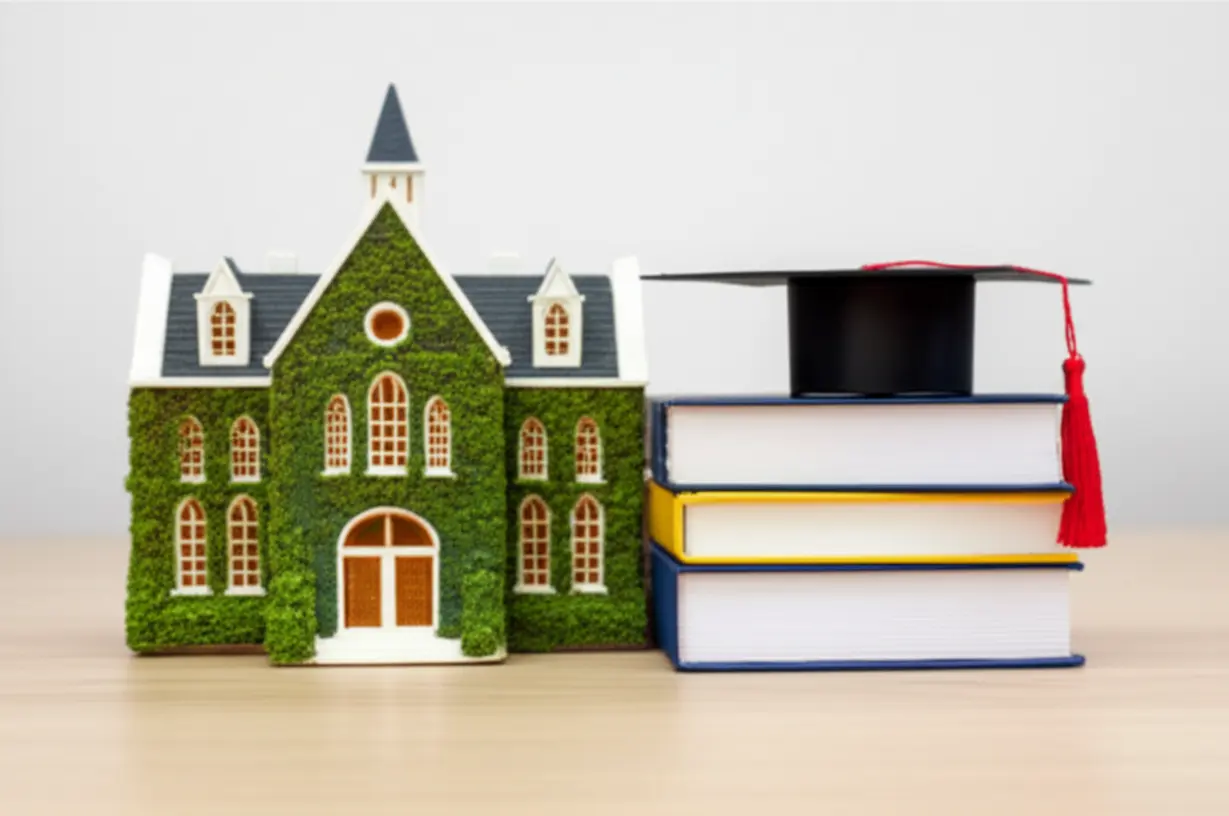 SK하이닉스-합격-대학을-상징하는-아담한-대학교-건물과-졸업모자-3D-이미지,-우리-자녀의-성공적인-진학을-응원합니다.