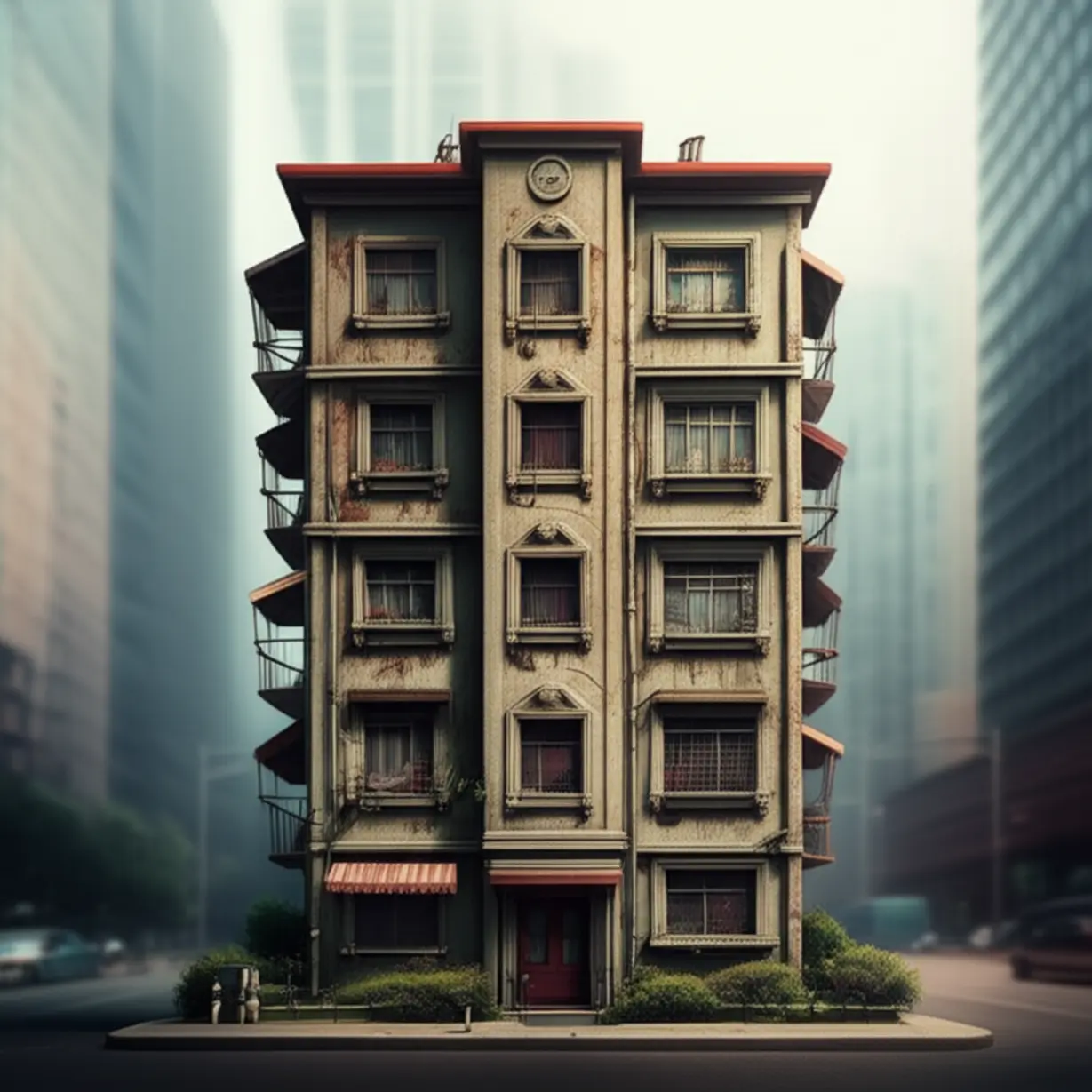 2013년-침체기-서울-강남-부동산-시장을-상징하는-아파트와-낡은-건물들의-귀여운-3D-모형.-당시-은마아파트의-낮은-가격과-미래-가치를-암시하는-이미지.