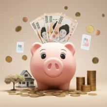 희망저축계좌2로-자산-형성-성공을-상징하는-저금통,-돈,-집,-나무의-귀여운-3D-이미지