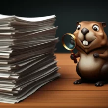 재직증명서-경력증명서-서류와-돋보기를-든-귀여운-비버-캐릭터가-테이블에-놓여있는-모습,-중요한-서류-발급-방법을-차근차근-알려주는-듯한-이미지