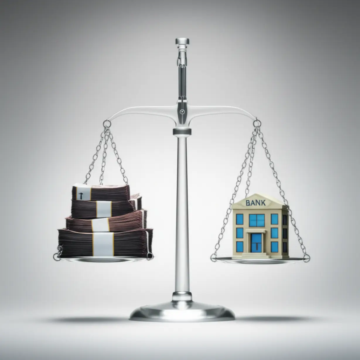 바뀐-전세퇴거자금대출-한도를-나타내는-귀여운-3D-저울-이미지.-원래-보증금보다-줄어든-대출-한도인-1억원을-상징하며,-6.27-대책으로-인한-변화를-보여줍니다.