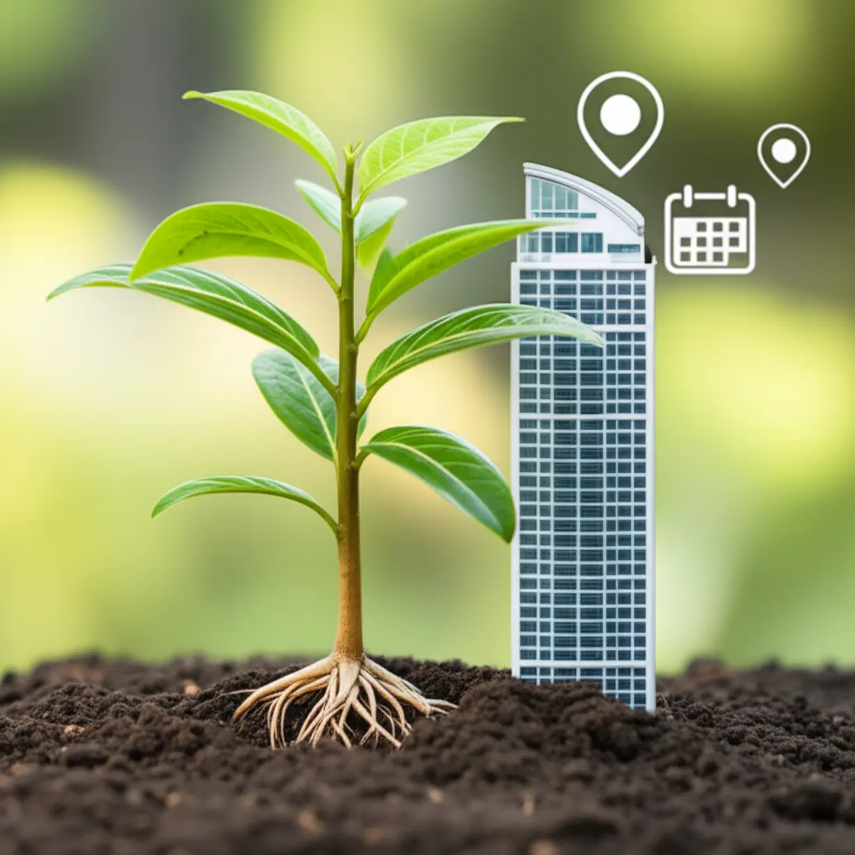 박찬호-선수의-부동산-성공-비결인-입지-선정과-장기-보유를-상징하는-이미지입니다.-튼튼한-나무와-건물이-어우러져-성장과-안정성을-표현한-귀여운-3D-일러스트입니다.