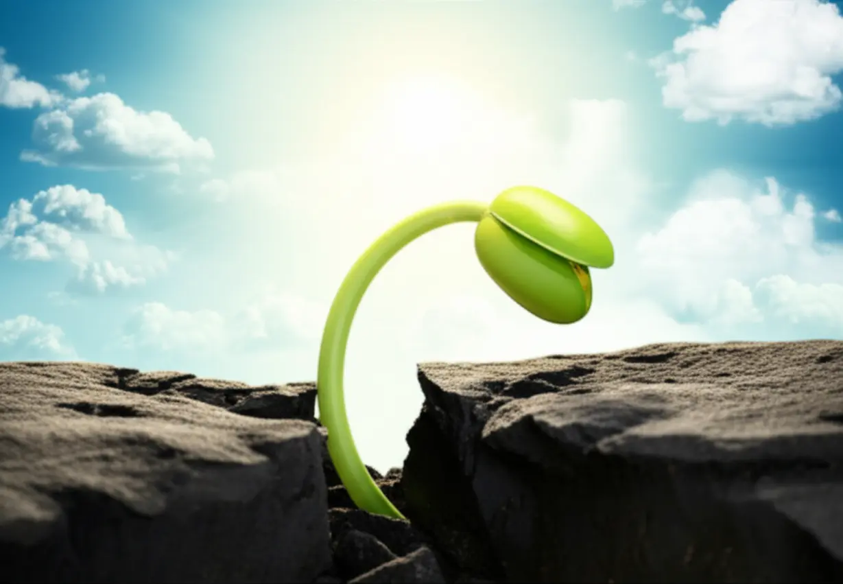 어두운-길을-뚫고-돋아나는-푸른-새싹의-귀여운-모습.-국내-2차전지-산업이-현재의-어려움을-극복하고-새로운-도약을-맞이할-수-있다는-희망적인-전망을-나타냅니다.