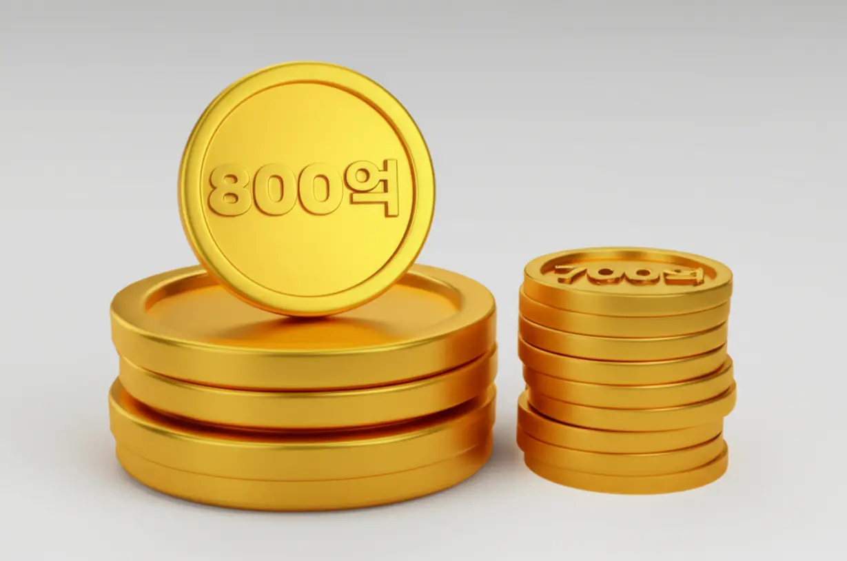 박찬호-선수의-부동산-투자를-상징하는-70억-원과-800억-원의-돈뭉치-이미지입니다.-시간이-흐르며-자산이-크게-불어난-모습을-표현한-귀여운-3D-일러스트입니다.