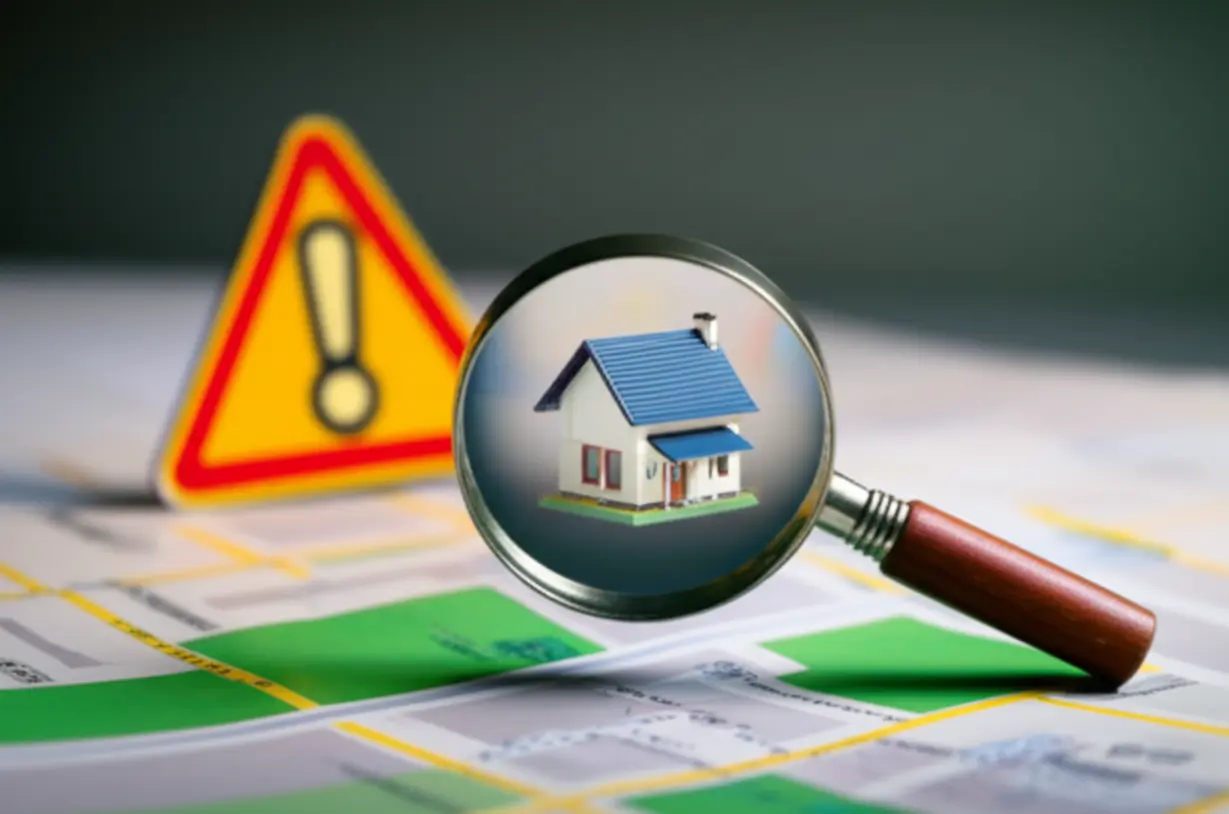 작은-시골-지도-위-돋보기,-농어촌민박-운영-전-꼼꼼히-확인해야-할-주의사항을-강조.