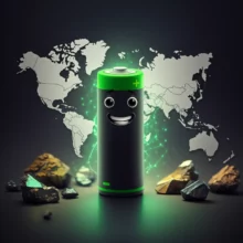 밝게-웃는-귀여운-배터리-캐릭터가-반짝이는-희토류-광물과-함께-있는-모습.-중국의-희토류-및-배터리-수출-규제가-국내-2차전지-기업에-가져올-변화와-투자-기회를-상징하는-이미지입니다.