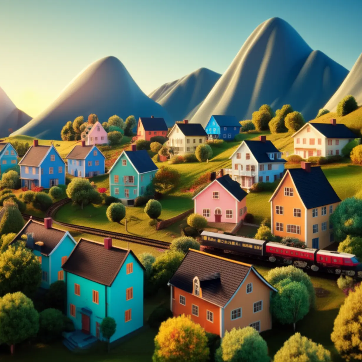 다채로운-지방-풍경-속에-활기-넘치는-귀여운-3D-주택들이-조화롭게-어우러진-모습.-침체된-지방-부동산-시장을-활성화하고,-국토-균형-발전을-이루기-위한-정책의-필요성을-따뜻하게-표현합니다.