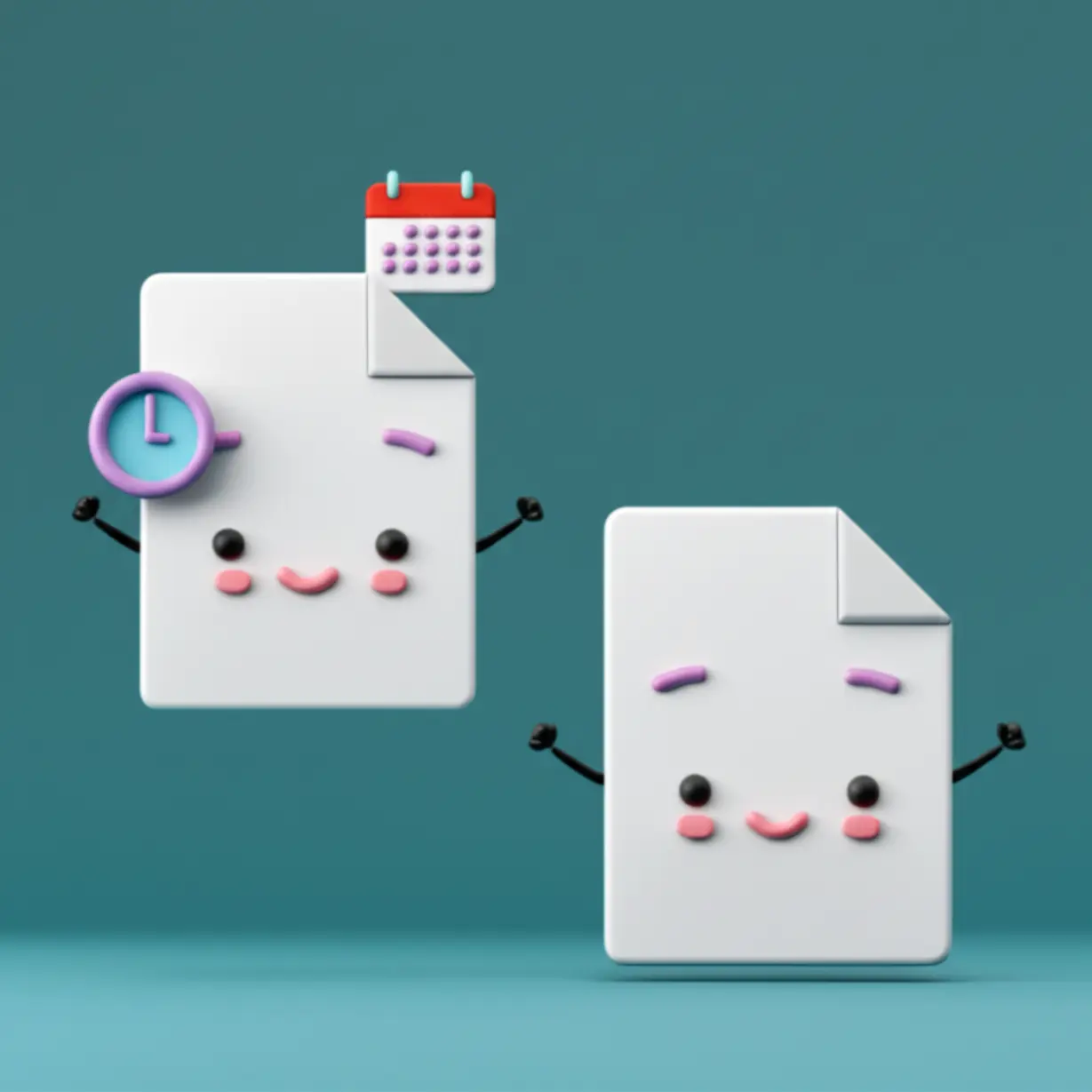 재직증명서와-경력증명서를-상징하는-두-개의-귀여운-문서-아이콘이-나란히-놓여-차이점을-설명하는-이미지