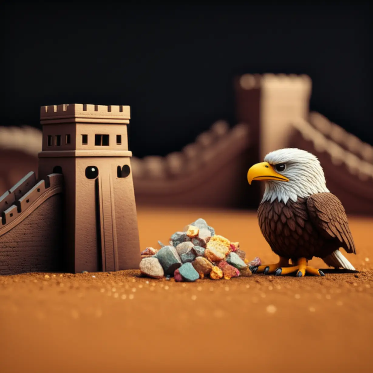 미중-갈등-심화와-희토류-무기화를-표현한-귀여운-3D-미니-미국과-중국-상징,-그리고-희토류-광물.-지정학적-리스크와-경제적-영향을-상징하는-이미지.