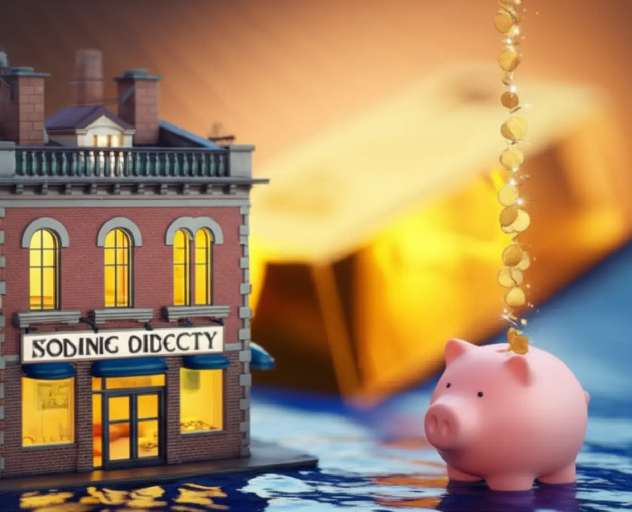 매달-안정적인-현금-흐름을-상징하는-월세가-흐르는-귀여운-3D-건물의-이미지.-은퇴-후-삶의-질을-높이는-월세-수익의-중요성을-보여주는-그림.