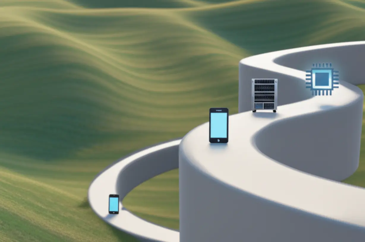 삼성전자-주가-30년-역사를-보여주는-스마트폰,-서버,-반도체-아이콘이-있는-시간-여행-지도.