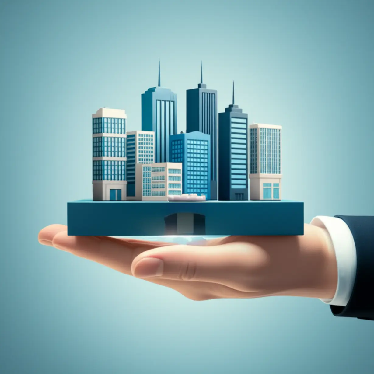 금산분리-완화로-혜택을-받을-여러-기업들을-상징하는-건물들과-성장하는-플랫폼.